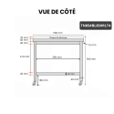 Table de travail en inox 800x500 mm avec plaque de découpe blanche sur roulettes PREMIUM - GOLDINOX