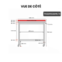 Table de travail en inox 600x600 mm avec plaque de découpe rouge sur roulettes PREMIUM - GOLDINOX