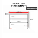Table de travail en inox 1000x600 mm avec plaque de découpe rouge sur roulettes PREMIUM - GOLDINOX