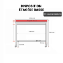 Table de travail en inox 1200x600 mm avec plaque de découpe rouge sur roulettes PREMIUM - GOLDINOX