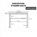 Table de travail en inox 1000x600 mm avec plaque de découpe blanche sur roulettes PREMIUM - GOLDINOX