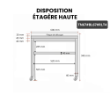 Table de travail en inox 600x700 mm avec plaque de découpe blanche sur roulettes PREMIUM - GOLDINOX