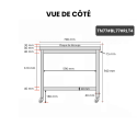 Table de travail en inox 700x700 mm avec plaque de découpe blanche sur roulettes PREMIUM - GOLDINOX