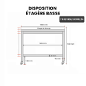 Table de travail en inox 1000x700 mm avec plaque de découpe blanche sur roulettes PREMIUM - GOLDINOX