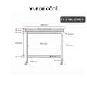 Table de travail en inox 1200x700 mm avec plaque de découpe blanche sur roulettes PREMIUM - GOLDINOX