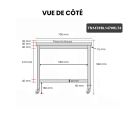 Table de travail en inox 1400x700 mm avec plaque de découpe blanche sur roulettes PREMIUM - GOLDINOX