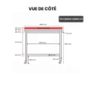 Table de travail en inox 1200x800 mm avec plaque de découpe rouge sur roulettes PREMIUM - GOLDINOX