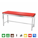 Table de travail en inox 1800x500 mm avec plaque de découpe rouge et renfort PREMIUM - GOLDINOX