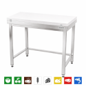 Table de travail en inox 1000x500 mm avec plaque de découpe blanche et renfort PREMIUM - GOLDINOX