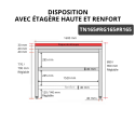 Table de travail en inox 1600x500 mm avec plaque de découpe rouge et renfort PREMIUM - GOLDINOX