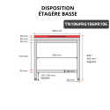 Table de travail en inox 1000x600 mm avec plaque de découpe rouge et renfort PREMIUM - GOLDINOX