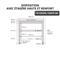 Table de travail en inox 1000x600 mm avec plaque de découpe blanche et renfort PREMIUM - GOLDINOX
