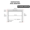 Table de travail en inox 1600x600 mm avec plaque de découpe blanche et renfort PREMIUM - GOLDINOX