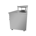Table/Meuble de préparation à Tacos/Crousty 6 x GN 1/2 avec bain-marie intégré sur roulettes PREMIUM - GOLDINOX