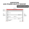 Table de travail en inox 2000x800 mm avec plaque de découpe rouge et renfort PREMIUM - GOLDINOX