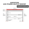 Table de travail en inox 2000x600 mm avec plaque de découpe rouge et renfort PREMIUM - GOLDINOX