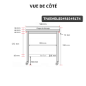 Table de travail en inox 800x500 mm avec plaque de découpe blanche et renfort sur roulettes PREMIUM - GOLDINOX