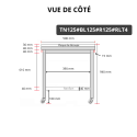 Table de travail en inox 1200x500 mm avec plaque de découpe blanche et renfort sur roulettes PREMIUM - GOLDINOX