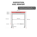 Table de travail en inox 600x600 mm avec plaque de découpe rouge et renfort sur roulettes PREMIUM - GOLDINOX