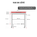 Table de travail en inox 800x600 mm avec plaque de découpe rouge et renfort sur roulettes PREMIUM - GOLDINOX