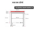 Table de travail en inox 1800x600 mm avec plaque de découpe rouge et renfort sur roulettes PREMIUM - GOLDINOX