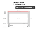 Table de travail en inox 2000x600 mm avec plaque de découpe rouge et renfort sur roulettes PREMIUM - GOLDINOX