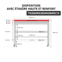 Table de travail en inox 2000x600 mm avec plaque de découpe rouge et renfort sur roulettes PREMIUM - GOLDINOX