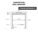 Table de travail en inox 600x600 mm avec plaque de découpe blanche et renfort sur roulettes PREMIUM - GOLDINOX