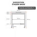 Table de travail en inox 800x600 mm avec plaque de découpe blanche et renfort sur roulettes PREMIUM - GOLDINOX