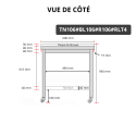 Table de travail en inox 1000x600 mm avec plaque de découpe blanche et renfort sur roulettes PREMIUM - GOLDINOX