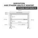 Table de travail en inox 1500x600 mm avec plaque de découpe blanche et renfort sur roulettes PREMIUM - GOLDINOX