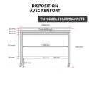 Table de travail en inox 1800x600 mm avec plaque de découpe blanche et renfort sur roulettes PREMIUM - GOLDINOX