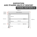 Table de travail en inox 1800x600 mm avec plaque de découpe blanche et renfort sur roulettes PREMIUM - GOLDINOX