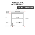 Table de travail en inox 700x700 mm avec plaque de découpe blanche et renfort sur roulettes PREMIUM - GOLDINOX