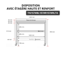 Table de travail en inox 1500x700 mm avec plaque de découpe blanche et renfort sur roulettes PREMIUM - GOLDINOX