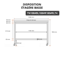 Table de travail en inox 1800x800 mm avec plaque de découpe blanche et renfort sur roulettes PREMIUM - GOLDINOX