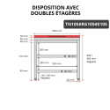Table de travail en inox 1000x500 mm avec plaque de découpe rouge et 2 étagères PREMIUM - GOLDINOX