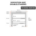 Table de travail en inox 1000x500 mm avec plaque de découpe blanche et 2 étagères PREMIUM - GOLDINOX