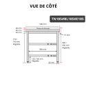 Table de travail en inox 1800x500 mm avec plaque de découpe blanche et 2 étagères PREMIUM - GOLDINOX