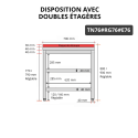 Table de travail en inox 700x600 mm avec plaque de découpe rouge et 2 étagères PREMIUM - GOLDINOX