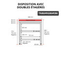 Table de travail en inox 800x600 mm avec plaque de découpe rouge et 2 étagères PREMIUM - GOLDINOX