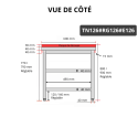 Table de travail en inox 1200x600 mm avec plaque de découpe rouge et 2 étagères PREMIUM - GOLDINOX
