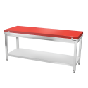 Table de travail en inox 1800x600 mm avec plaque de découpe rouge et 2 étagères PREMIUM - GOLDINOX