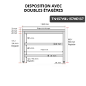 Table de travail en inox 1600x700 mm avec plaque de découpe blanche et 2 étagères PREMIUM - GOLDINOX