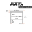 Table de travail en inox 1200x800 mm avec plaque de découpe blanche et 2 étagères PREMIUM - GOLDINOX