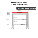 Table de travail en inox 1000x500 mm avec plaque de découpe rouge et 2 étagères sur roulettes PREMIUM - GOLDINOX
