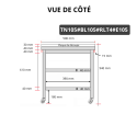 Table de travail en inox 1000x500 mm avec plaque de découpe blanche et 2 étagères sur roulettes PREMIUM - GOLDINOX