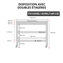 Table de travail en inox 1400x500 mm avec plaque de découpe blanche et 2 étagères sur roulettes PREMIUM - GOLDINOX