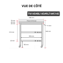 Table de travail en inox 1400x500 mm avec plaque de découpe blanche et 2 étagères sur roulettes PREMIUM - GOLDINOX