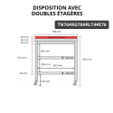 Table de travail en inox 700x600 mm avec plaque de découpe rouge et 2 étagères sur roulettes PREMIUM - GOLDINOX